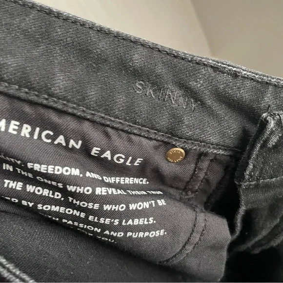 American Eagle Men’s Jeans Skinny Black Stretch Airflex Size 30 X 30 - Picture 7 of 9